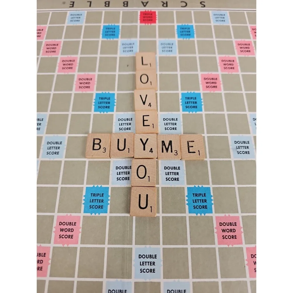 Vintage 1950s Scrabble Selchow & Righter Complete 100 Wood Tiles Board Game
